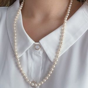 Marvella Vintage Faux Pearl Necklace With Hidden Clasp